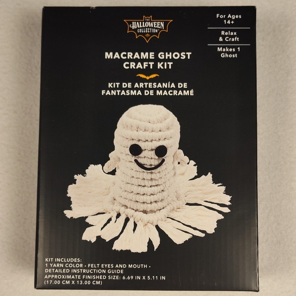 New The Halloween Collection Macrame Ghost Craft Kit DIY Fall Decor